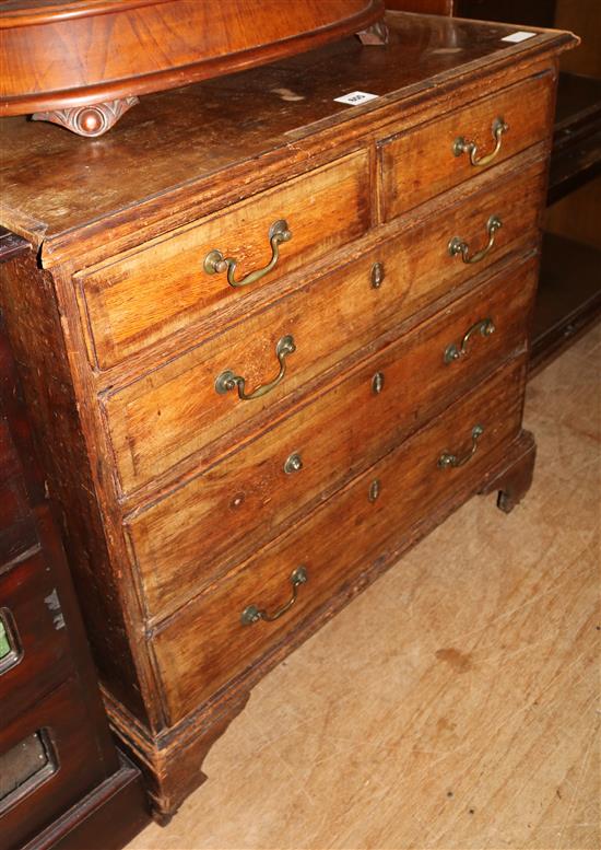 George III oak chest of drawers(-)